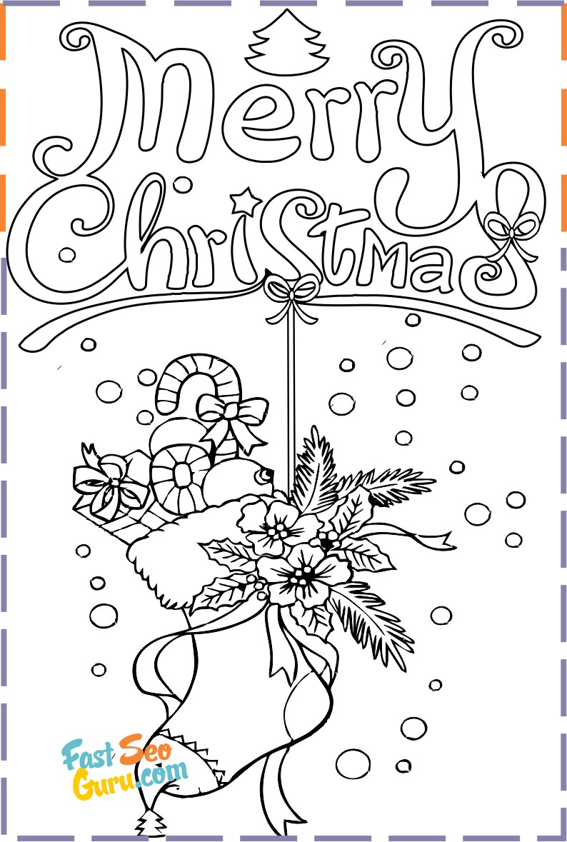 christmas stocking colouring pages to print out for kids